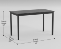 Metal Frame 5pc Dining Set Black Faux Marble Table and 4x Side Chairs Faux Leather Upholstery Casual Kitchen Furniture Set