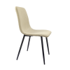 47" Modern minimalist MDF wood color dining table and Beige dining chair for 4,black metal legs, small sized dining table, office desk, kitchen table
