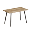 47" Modern minimalist MDF wood color dining table and Beige dining chair for 4,black metal legs, small sized dining table, office desk, kitchen table