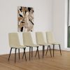 47" Modern minimalist MDF wood color dining table and Beige dining chair for 4,black metal legs, small sized dining table, office desk, kitchen table