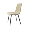 47" Modern minimalist MDF wood color dining table and Beige dining chair for 4,black metal legs, small sized dining table, office desk, kitchen table