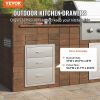 VEVOR 18x23 Inch Outdoor Kitchen Stainless Steel Triple Access BBQ Drawers with Chrome Handle, 18 x23 x 23 Inch