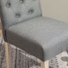 Banff 5-piece Dining Set, Cross-Buck Round Table with 4 Tufted Chairs, Gray