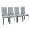 63" Modern Style 6-piece Dining Table with 4 Chairs & 1 Bench, Table with Wood Veneers Tabletop and V-shaped Table Legs