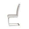 63 "medieval modern cream style MDF dining table and PU armless dining chair set 4. Silver plated metal leg dining chair set