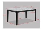 5-Piece Contemporary Dining Set Rectangular Faux Marble Table Top Black Finish Upholstered Chairs Channel Tufting Wooden Solid Wood Dining Room Kitche