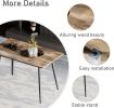 47" Modern minimalist MDF wood color dining table and Beige dining chair for 4,black metal legs, small sized dining table, office desk, kitchen table