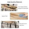 47" Modern minimalist MDF wood color dining table and Beige dining chair for 4,black metal legs, small sized dining table, office desk, kitchen table
