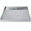 VEVOR 27 x 25 x 2.5 Inch Washing Machine Pan 304 Stainless Steel Washing Machine Drain Pan 18 GA Thickness Heavy Duty Compact Washer Drip Tray with Dr