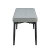 63" Modern Style 6-piece Dining Table with 4 Chairs & 1 Bench, Table with Wood Veneers Tabletop and V-shaped Table Legs