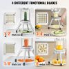VEVOR Commercial Vegetable Fruit Chopper, Stainless Steel French Fry Cutter with 4 Blades 1/4" 3/8" 1/2", 6-wedge Slicer, Chopper Dicer with Tray