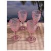 Diamond Cut Plastic Wine Glasses Set of 4 (12oz), BPA Free Acrylic Wine Glass Set, Unbreakable Red Wine Glasses, White Wine Glasses