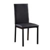 Metal Frame 5pc Dining Set Black Faux Marble Table and 4x Side Chairs Faux Leather Upholstery Casual Kitchen Furniture Set