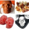 1pc 4 Skull Silicone Ice Ball Trays Summer Ice Cube Mold Silicone Mold Halloween Skull Ice Mold