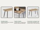 47" Modern minimalist MDF wood color dining table and Beige dining chair for 4,black metal legs, small sized dining table, office desk, kitchen table