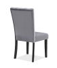 5-Piece Contemporary Dining Set Rectangular Faux Marble Table Top Black Finish Upholstered Chairs Channel Tufting Wooden Solid Wood Dining Room Kitche