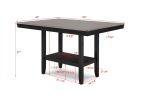 6-Piece Farmhouse Counter Height Dining Set Rectangular Table Light Gray Black Finish Upholstered Chairs Bench Wooden Solid Wood Dining Room Kitchen F