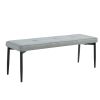 63" Modern Style 6-piece Dining Table with 4 Chairs & 1 Bench, Table with Wood Veneers Tabletop and V-shaped Table Legs