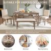 6-Piece Dining Table Set, Wooden Dining Table Set for 6, Kitchen Dining Table Set with 4 Upholstered Chairs and a Bench for Kitchen