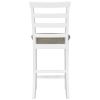 TREXM 5-Piece Multi-Functional Rubber Wood Counter Height Dining Set with Padded Chairs and Integrated 9 Bar Wine Compartment