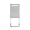 63 "medieval modern cream style MDF dining table and PU armless dining chair set 4. Silver plated metal leg dining chair set