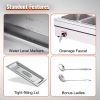 VEVOR 3-Pan Commercial Food Warmer, 3 x 12QT Electric Steam Table with Tempered Glass Cover