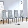 6-Piece Dining Table Set for 6, Faux Marble Table with V-shaped Legs and 4 Upholstered Chairs & Bench, Modern Dining Room Set for Kitchen, Dining Room